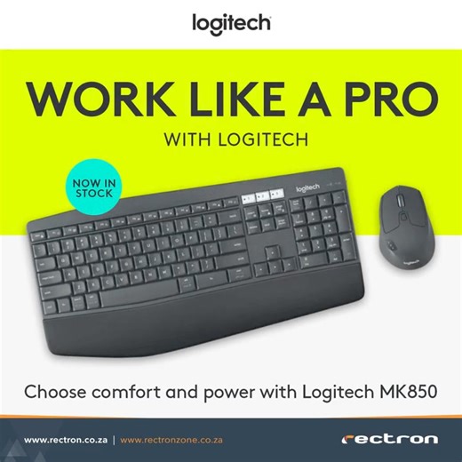 Work like a PRO with Logitech's MK540 and MK850 keyboard and mouse combos! Experience comfort, precision, and seamless connectivity for a more efficient workday. Upgrade your setup today! #Rectron #Logitech #MK540 #MK850 | Rectron South Africa