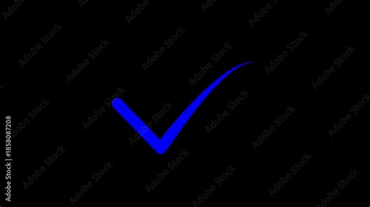Animated Check Mark Isolated, Flat Style Check Mark Animation, Symbolizing Approval or Completion 4k video.