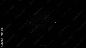 Dynamic Sound Visualizer Progress Bar | Animated Audio Waveform Background Stock Video