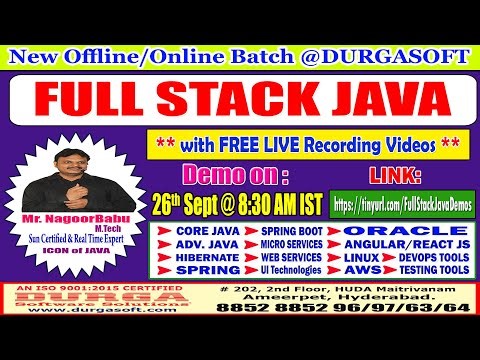 Full Stack Java Offline/Online Training @ DURGASOFT