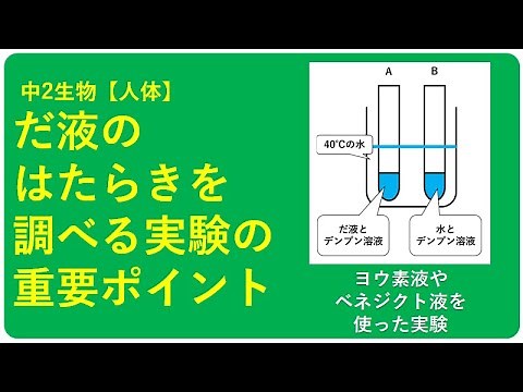 中2生物【だ液のはたらきを確かめる対照実験】