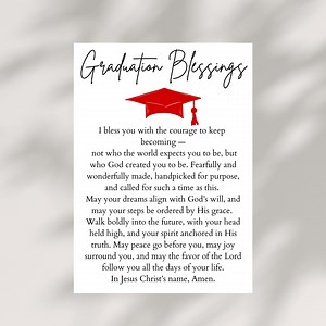 Graduation Blessing Card PRINTABLE Prayer Instant DIGITAL DOWNLOAD Christian Graduation Gift Faith-based Keepsake - Etsy Australia