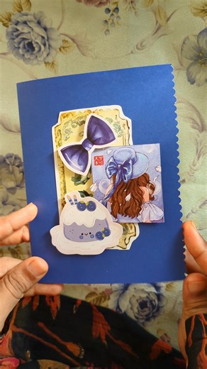 “Soft Blue Aesthetic Card 💙✨ | DIY Card Inspiration”#diy #trendingshorts