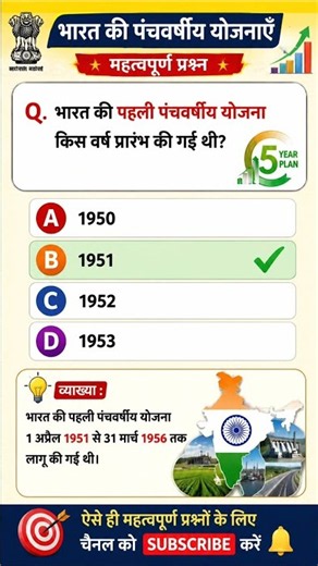 पंचवर्षीय योजना के 15 महत्वपूर्ण प्रश्न | Five Year Plan GK Questions | RRB Group D GK 2026 #shorts