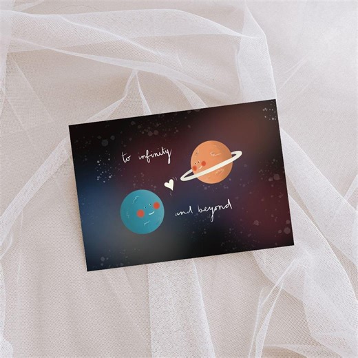 Planet Love– Cute Valentine’s Day Card – to Infinity and Beyond Quote - Etsy