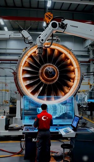 "Inside the KAAN Fighter Jet Engine Factory 🇹🇷🔥"