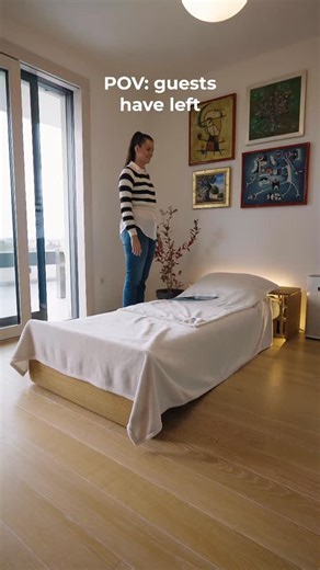 ROLL on Instagram: "ROLL is a patent pending solution to a common problem. It transforms effortlessly from elegant furniture into a full-sized bed. Add it to your studio, guest room, office or where ever you imagine. Launching soon on Kickstarter! #rollbed #murphybed #spacesaving #designfurniture #kickstarter"