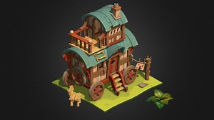 Wagon (caravan) - 3D model by leepuringa