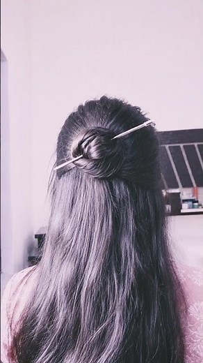 ✨ Easy Half-Up Bun Hairstyle in Minutes! #HalfUpBun #Shorts #Hairstyle #HairTutorial