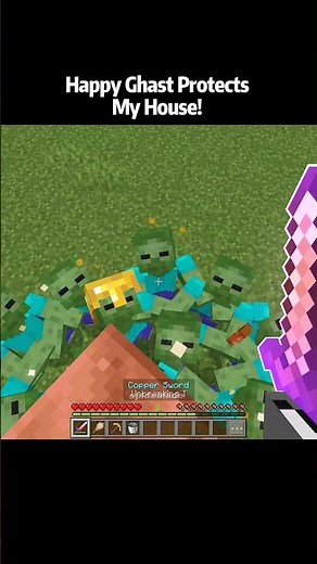Minecraft Happy Ghast Guarded My House!
