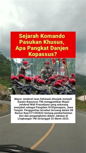 Sejarah Komando Pasukan Khusus, Apa Pangkat Danjen Kopassus?