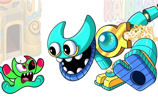 [ANIMATION] Slime Cat VS CYAN, But WUBBOX Characters! _ Rainbow Friends 2 Cartoo