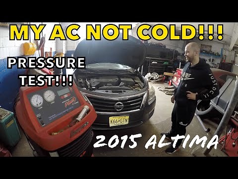 AC not cold on hot day on Nissan Altima lets check pressure and feel the low side