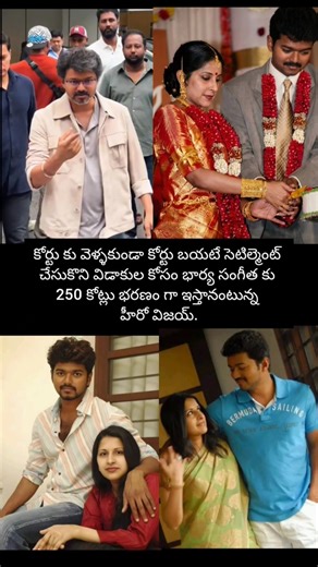 భార్యకు 250 కోట్లు భరణం గా ఇస్తానంటున్న హీరో విజయ్ #shorts #music #entertainment