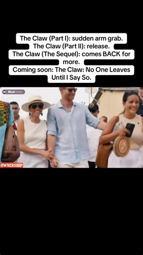 @rvealingthenarc on Instagram: "The Claw (Part I): sudden arm grab. The Claw (Part II): release. The Claw (The Sequel): comes BACK for more. Coming soon: The Claw: No One Leaves Until I Say So. Colombia 2024 #MeghanMarkleExposed #MeghanMarkleIsANarcissist #RevealingTheNarc"