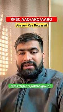 RPSC AAO 2025 Answer Key Released | RPSC ARO / AARO Answer Key