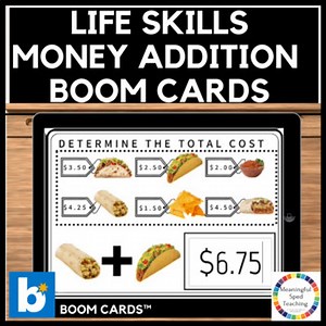 Life Skills Money Addition Digital Task Cards | Boom Cards