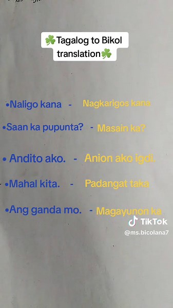 Tagalog to Bikol Translation: Learn Basic Bikol Words