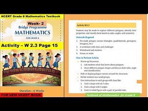 Class 8 Maths Bridge Program | W 2.3 | Activity 3 for Week 2 | 8th Class NCERT New Maths Book