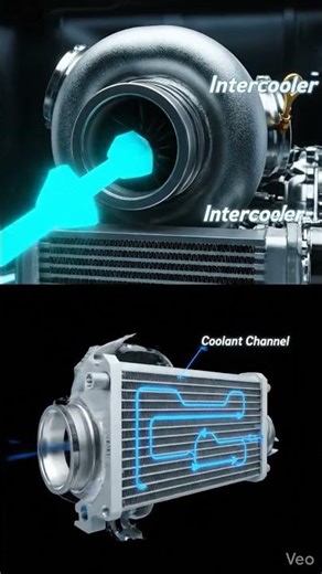 Turbo + Intercooler Flow | Boost Power Explained ⚙️🔥#Mechanical #Shorts #youtubeshorts