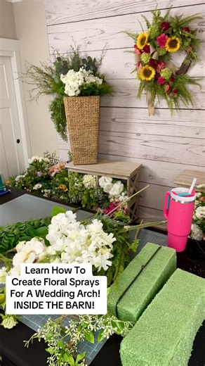 68K views · 478 reactions | Learn How To Create Floral Sprays for a wedding arch! They are easier than you think! Learn to create all wedding designs- bridal bouquets, corsages, boutonnieres, centerpieces, altar arrangements & more! Join us INSIDE THE BARN! My online bloom school! Link in comments! Have a wonderful day! | Big Barn Blooms | Facebook