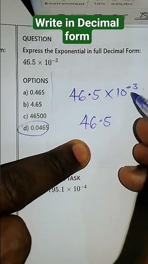 Rewrite Exponential in Decimal #highschoolmath #basicproblems #mathproblem