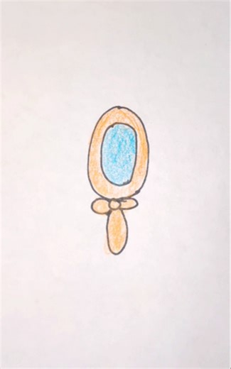 Simple Hand Mirror Drawing 🪞 | Cute Mirror Drawing ✨Easy Colour Drawing#mirror #easydrawing #drawing