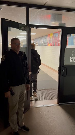 School Resource Officer Bill Rollins welcomes students at Mason Senior High School. See what a day is like with a Monroe County school resource officer | Monroe News
