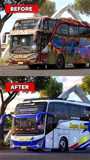MODIF BUS RONGSOK JADI BUS JB5 FULL AKSESORIS #shorts #bussid #bussimulatorindonesia