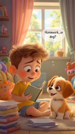 Dog vs homework🐕📖 #study #shorts #ki #kids