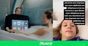 Angèle dévoile son nouveau clip "Amour, haine et danger", habillée d'un smartphone (vidéo)