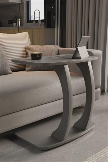 Modern Atlantic Pine Side Table – Anthracite Gray Compact Laptop Desk - Etsy
