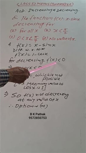 Class 12 Board । JEE । Increasing & Decreasing । #12th #maths #calculus