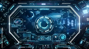 Intelligent head-up display dashboard for businesses, games, motion design, web and apps. Looping motion virtual technology background. Stock Video