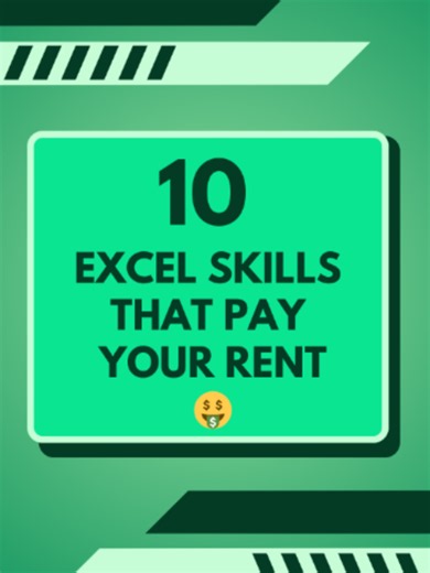 10 Excel skills that pay your rent 🤑 If your paycheck still depends on manual spreadsheets… that’s a glitch. I teach how to automate reports, build dashboards, and use AI inside Excel so your work actually scales. DM me the word “CLASS” and I’ll send you my free Excel AI training. #excel #careertok #worksmarter #automation #moneytok