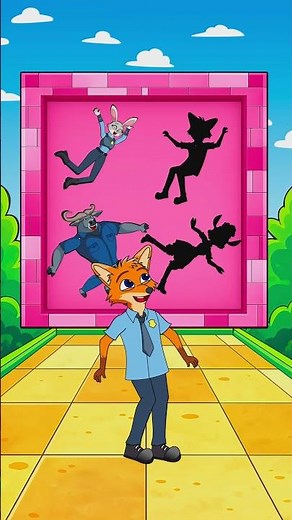 SHADOW PUZZLE CHALLENGE! 🧩Zootopia 2- Can JUDY and NICK Fit Into Their Silhouettes? #shortvideo