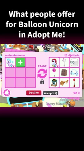 😍TRADING PREPPY OVERRATED BALLOON UNICORN IN ADOPT ME | W/F/L?