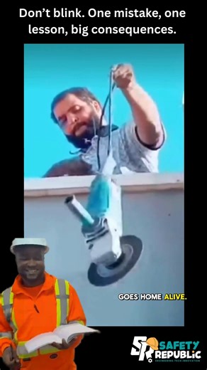 ⚠️ “Safety Slows the Work” — Until an Accident Stops It Forever This video shows why HSE standards must never be compromised. What looks like “innovation” or “efficiency” is actually a life-altering risk. Using a high-speed angle grinder suspended by its own power cord is a recipe for disaster. 🚨 Critical Violations: • Unsafe tool handling with no proper control • Working at height without fall protection or a stable platform • Electrical hazards from tensioned power cables • No PPE while expos