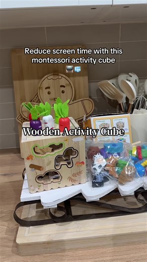 Engaging Wooden Activity Cube for Infants