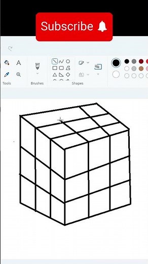 How to draw Rubik's cube in ms paint | paint in computer| Rubik's cube