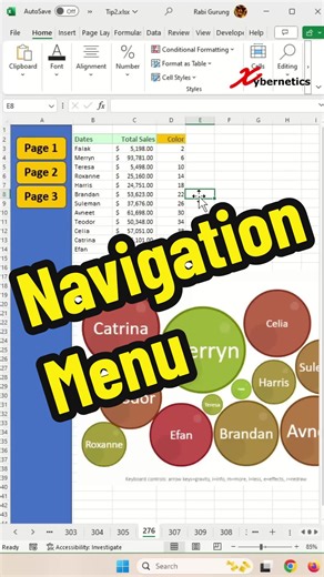 Add Navigation Menu Panel - Excel Tips And Tricks #microsoft #excel #exceltips #exceltricks #tips #tipsandtricks #googlesheet #fypシ゚viral