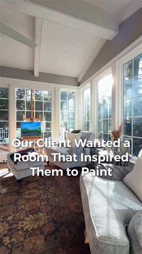 The goal of this small sunroom addition was to continue to inspire our client to paint. | Compass Studio