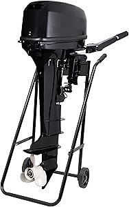 Outboard Boat Motor Cart,Foldable Outboard Motor Stand，Outboard Boat Engine Carrier with Wheels, Engine Stand,Heavy Duty Carrier Cart Trolley,Black