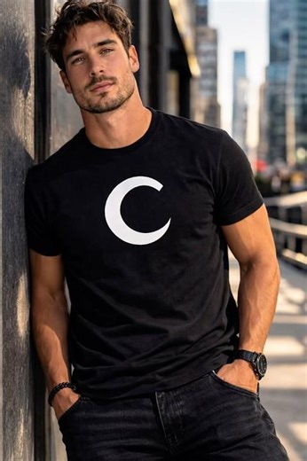 Crescent Minimal Symbol T-Shirt｜ミニマル三日月シンボルTシャツ