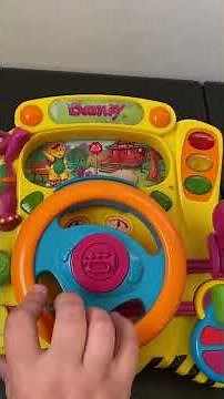2002 Barney Steering Wheel Driving Electronic Learning Interactive Toy demo