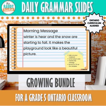 Grade 5 Daily Grammar Slides | Whole Year | Growing Bundle