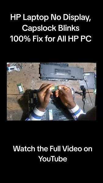 HP Laptop Not Displaying, Capslock Blinks. 100% Solution for All HP PC #hp #computer #howto #capslockblink #RAM #nodisplay #blackscreen #laptop #PC #darkscreen #folio #elitebook