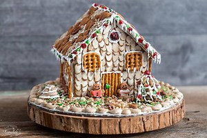 No Bake Gingerbread House made with nuts and graham crackers - an easy and fun holiday activity for the kids! Recipe & Tutorial: http://lifemadesweeter.com/2016/11/easy-no-bake-gingerbread-house/ | Life Made Sweeter