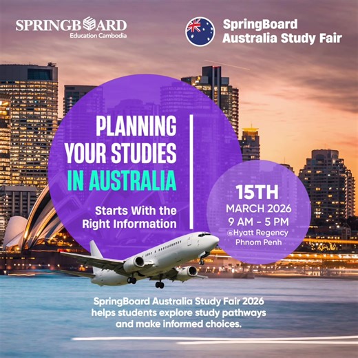 ✈️🇦🇺 Planning to study in Australia? There’s a lot to think about, like which course to choose, which pathway to take, and what the process looks like. That’s exactly why we’re hosting the SpringBoard Australia Study Fair 2026, so you can explore your options and make informed choices with the right support.😊 You can register to attend via the link below: 🔗 https://forms.office.com/r/BWEvGgRj5L The study fair will be held on: 📅 Date: 15 March 2026 ⏰ Time: 9:00 AM – 5:00 PM 📍 Location: Hyat