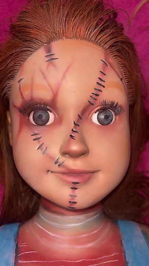 Chucky…!!! 💙❤️🖤 #beautymakeupdolls #scary #doll #makeup